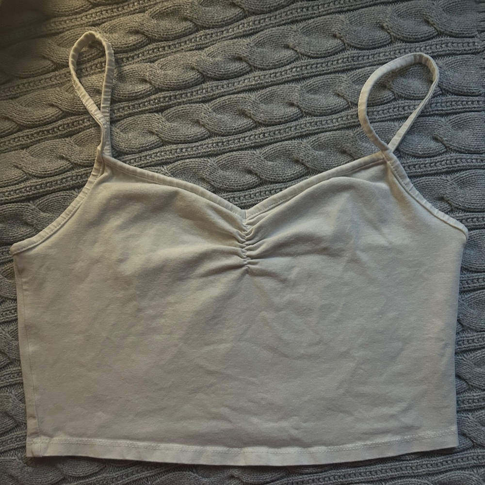 Cropped white tank top